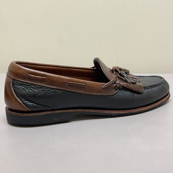 Allen Edmonds Nashua Loafers Men 11.5 D Black Brown Pebble Kiltie Tassel Leather main image 7